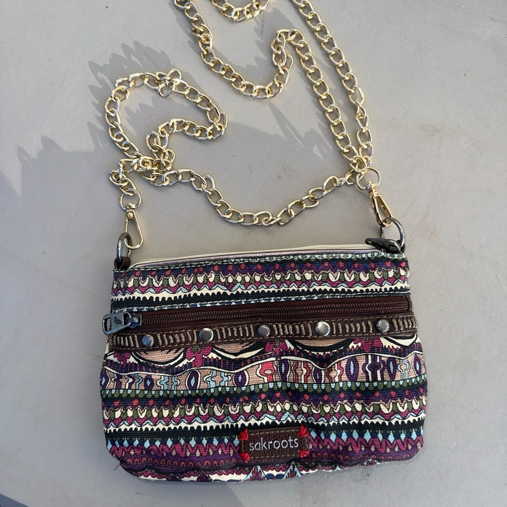 Sakroots Small Crossbody Bag Boho Print (Peace Sign; Charms) Boho Chic